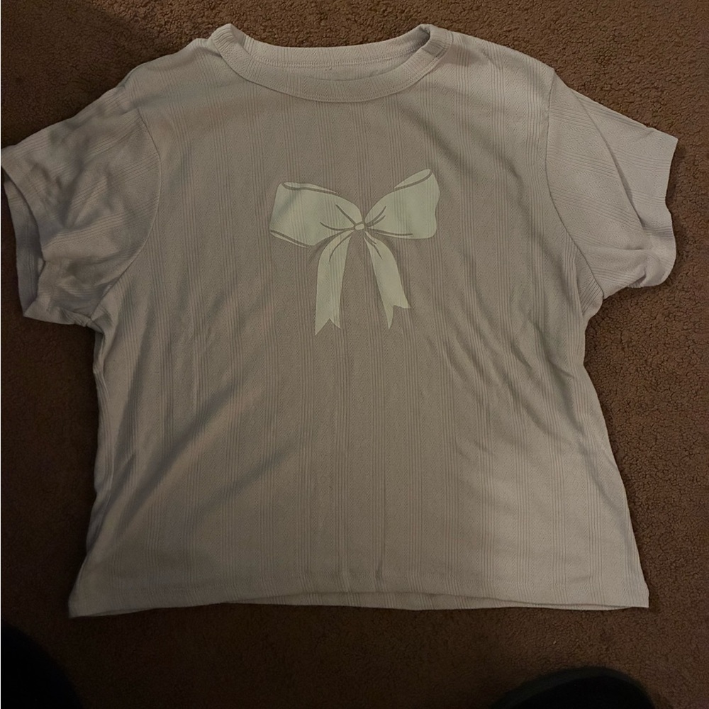 Grayson Threads Cream Bow Short Sleeve Tee